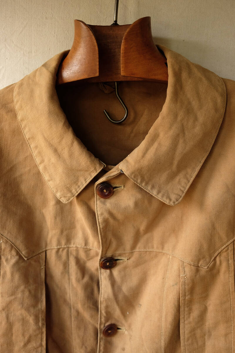 1910\'s 1920\'s France Vintage no- Fork type linen Work jacket 10s 20s French Vintage hunting 