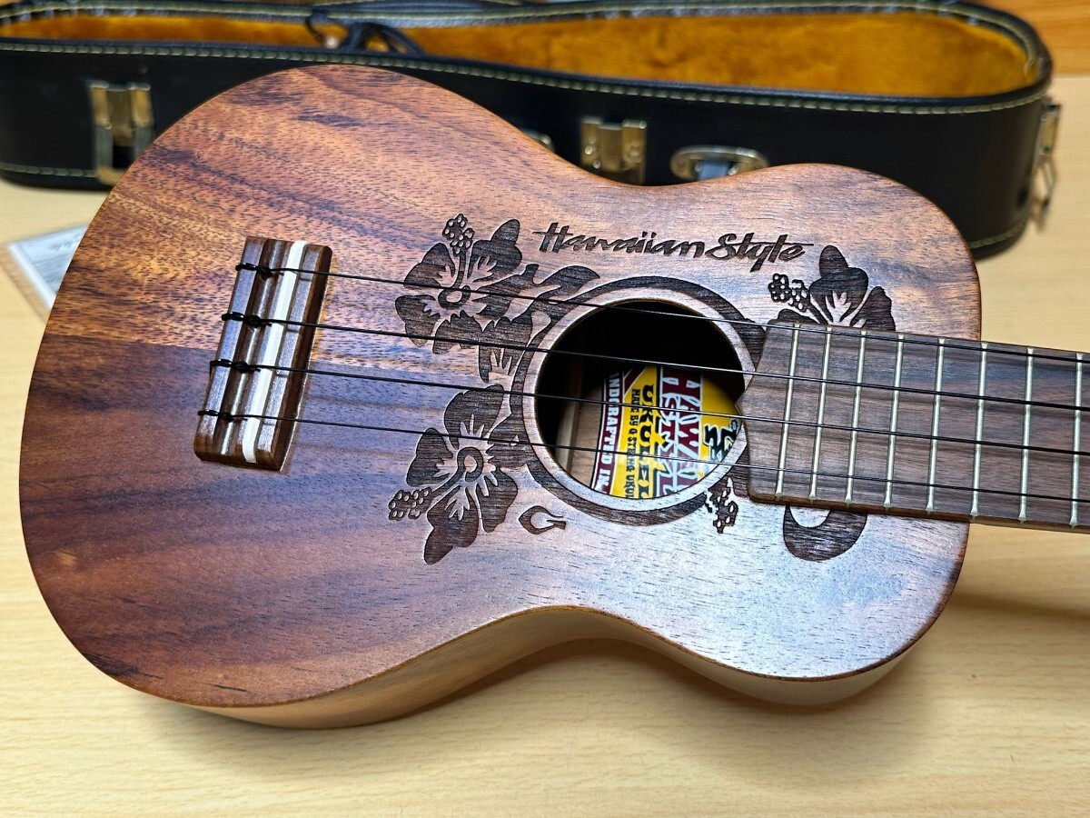 GString Ukulele ウクレレ ハードケース付 ハイビスカス 弦楽器 楽器 曲 オシャレ インテリア 弾き語り ハワイアン _画像2