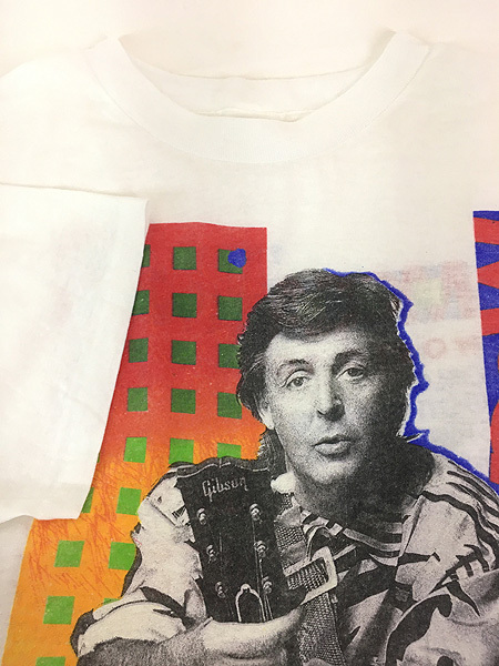 古着 80s USA製 Paul McCartney 「 World Tour」 ツアー ロック ミュージック Tシャツ XL_画像4