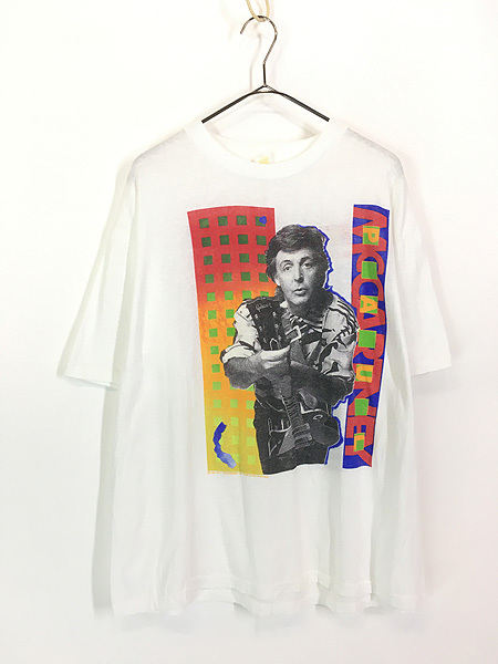 古着 80s USA製 Paul McCartney 「 World Tour」 ツアー ロック ミュージック Tシャツ XL_画像1