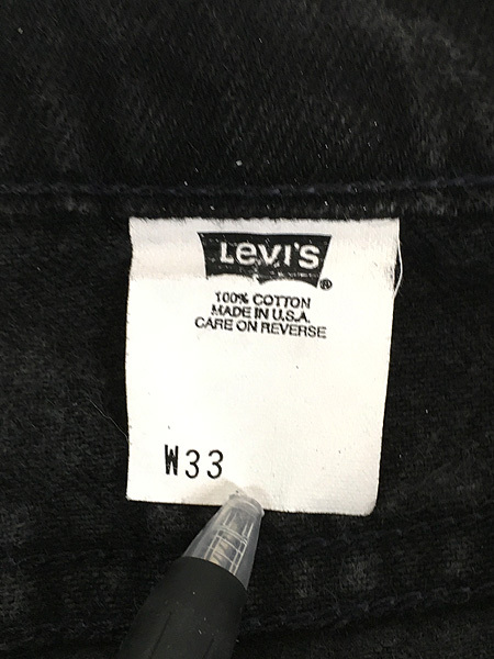 古着 90s USA製 Levi's 505-1759 「00 レングス」 スーパー ブラック デニム ショーツ ハーフ パンツ W33_画像6