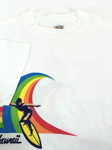 古着 80s USA製 Crazy Shirts Hawaii サーフィン アート Tシャツ XL_画像4