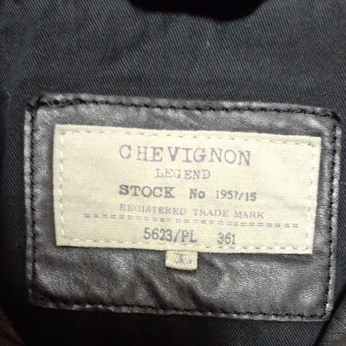 CHEVIGNON 57 Vintage シングルライダースジャケット羊革 表記L CHEVIGNON 57 Vintage シングルライダースジャケット羊革 表記L