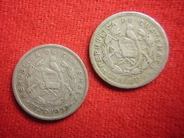 ♭世界の銀貨 REPUBLICA DE GUATEMALA 5 CENTAVOS (.720 silver) ８枚一括 外径約15.9㎜～ 総量目約12.55g 中古並品～の画像7