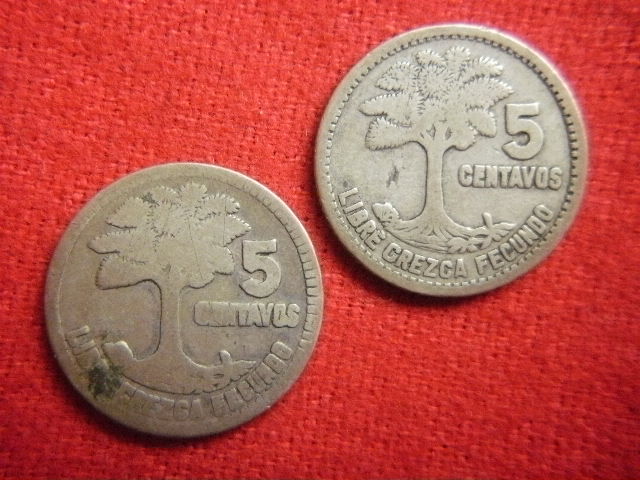 ♭世界の銀貨 REPUBLICA DE GUATEMALA 5 CENTAVOS (.720 silver) ８枚一括 外径約15.9㎜～ 総量目約12.55g 中古並品～の画像8