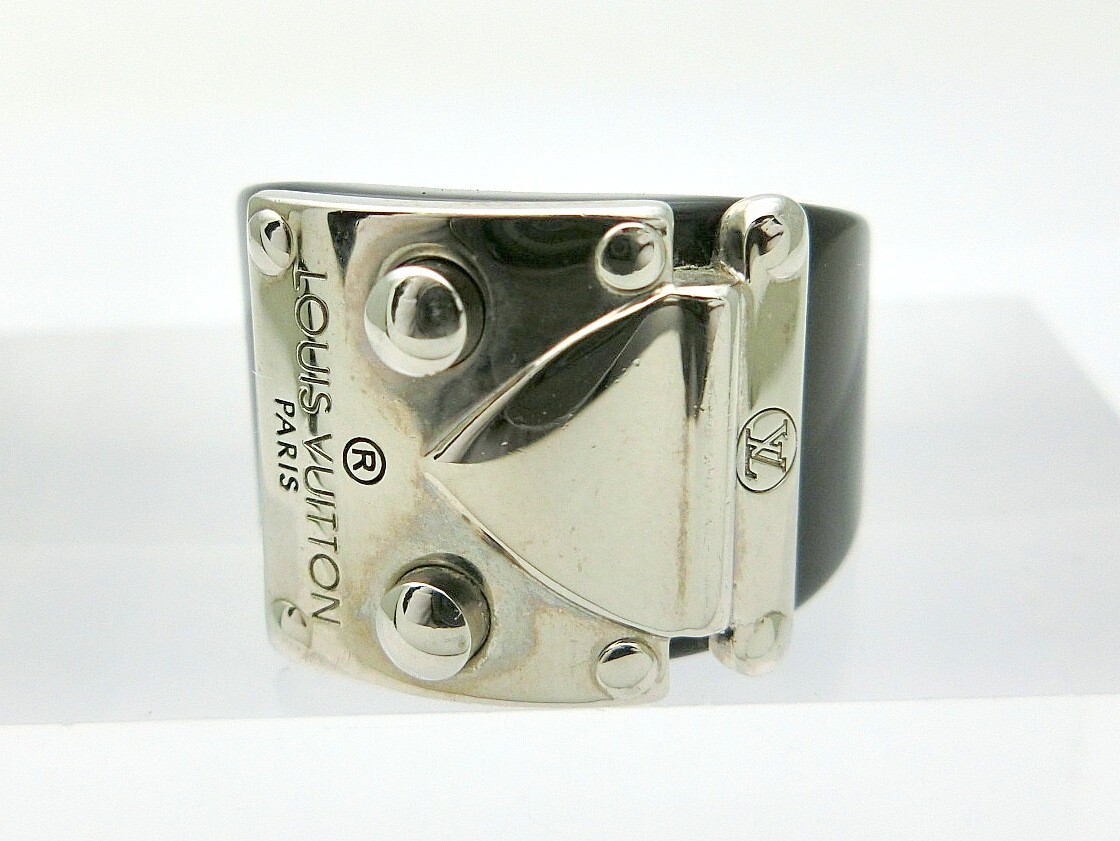 1000 иен старт кольцо кольцо LOUIS VUITTON Louis Vuitton балка g блокировка mi-L GA0192 черный × серебряный пластик аксессуары 3 C201