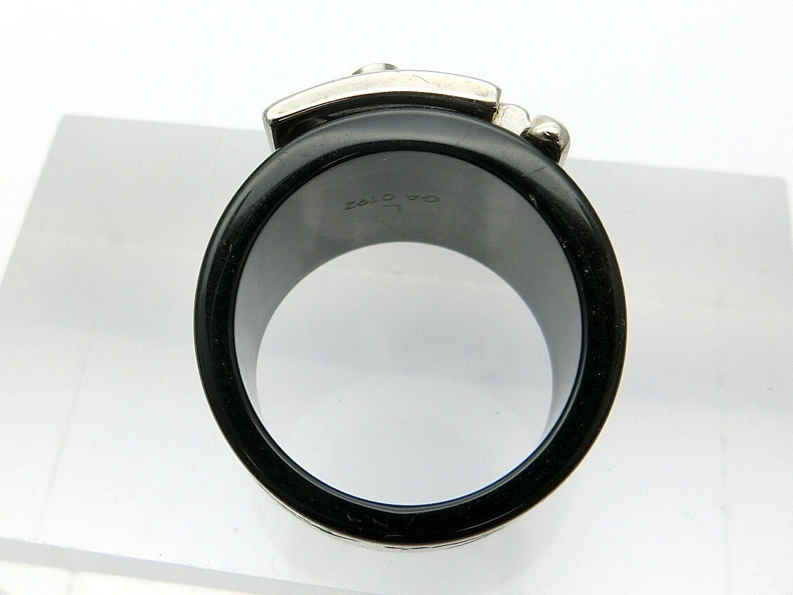 1000円スタート 指輪 リング LOUIS VUITTON ルイヴィトン バーグロックミー L GA0192 ブラック×シルバー プラスチックアクセサリー 3 C201_画像7