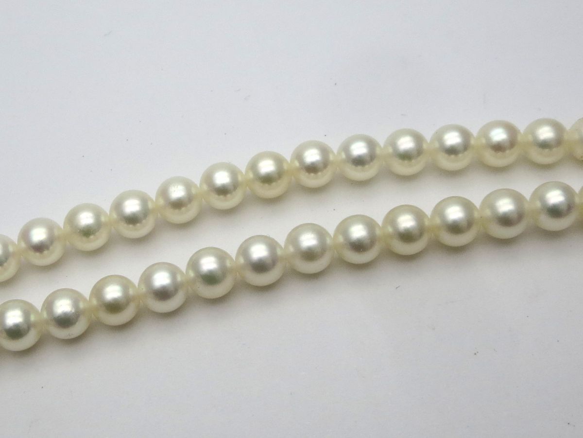 1000 jpy start necklace MIKIMOTO Mikimoto pearl pearl approximately 5mm SIL stamp have gross weight approximately 30.9g silver lady's accessory WHO E60035