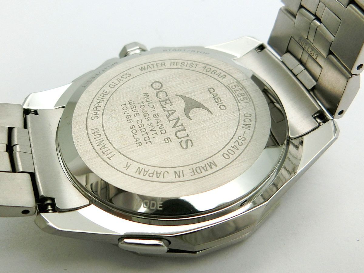 1000円スタート 腕時計 CASIO カシオ OCEANUS オシアナス 5285 OCW-S2400 電波ソーラー 黒文字盤 マルチバンド6 マンタ 付属品有 3 D210の画像6
