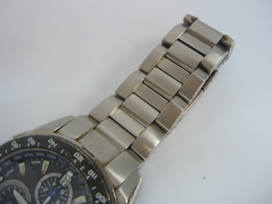 1000円スタート 腕時計 CASIO カシオ OCEANUS オシアナス 5008 0CW-M800 タフソーラー クロノグラフ デイト ブラック文字盤 WHO F10016_画像9