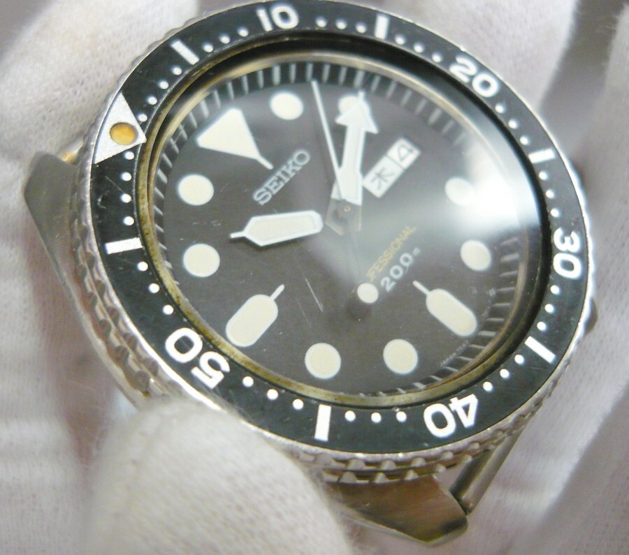 1000円スタート 腕時計フェイスのみ SEIKO PROFESSIONAL プロフェッショナル 7C43-7010 クォーツ QZ ダイバー200m ジャンク品 WHO D10001の画像7