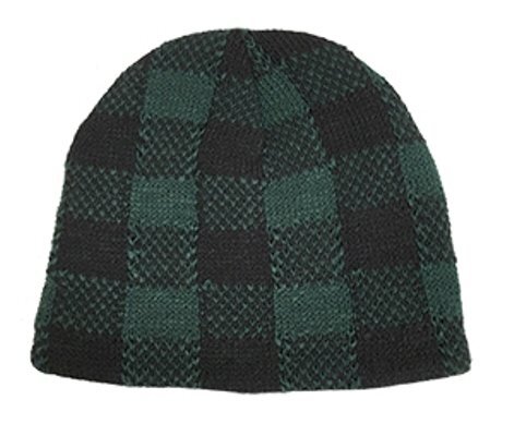 新品 ブローナー USA製 バファローチェック ニット ビーニー Made In USA Broner Buffalo Plaid Knit Beanie グリーンｘブラック_画像1