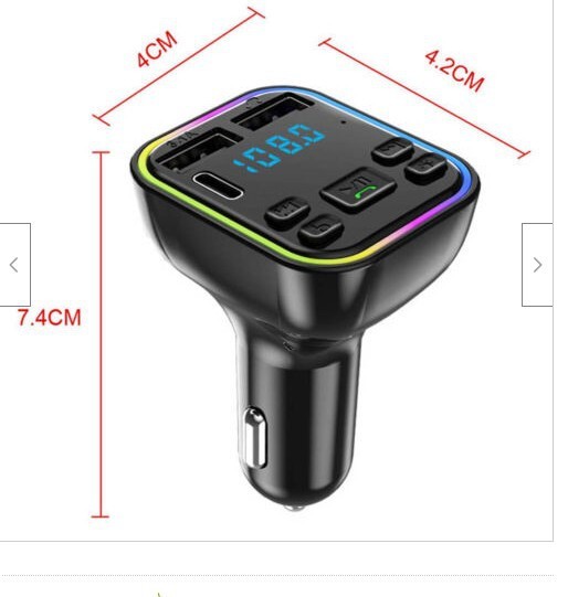 FMトランスミッター Bluetooth 5.0 タイプC Type-c USB２口 mp3 急速充電 ハンズフリー シガーソケット スマホ 音楽再生_画像6