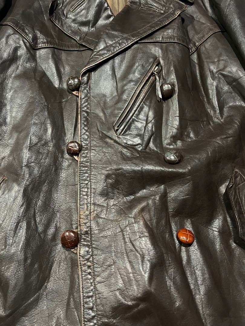 50s ダブル レザージャケット レザーコート ブラウン 本革 50s ダブル レザージャケット レザーコート ブラウン 本革