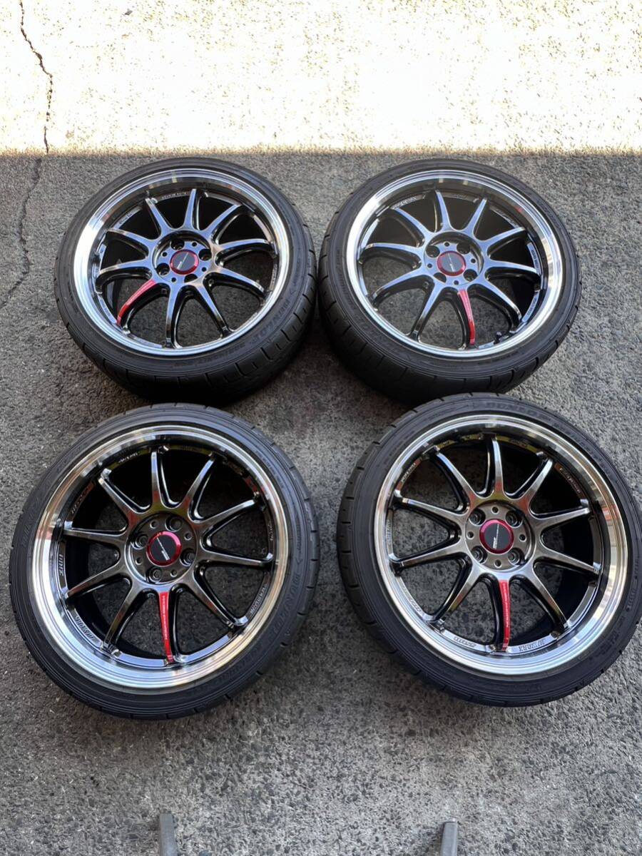 美品　WORK EMOTION ZR10 17×7J +47 4/100 DIREZZA DZ102 205/40R17 タイヤ付_画像1