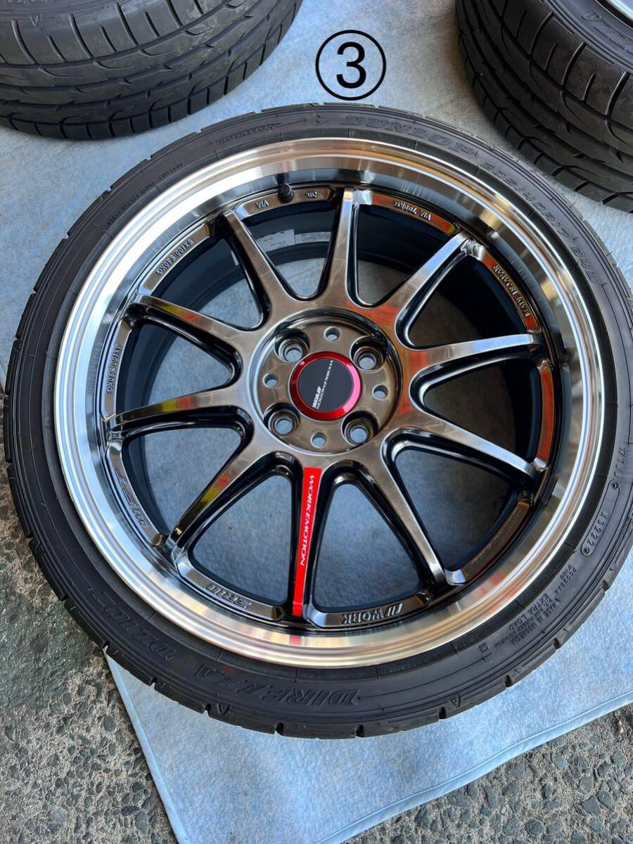 美品　WORK EMOTION ZR10 17×7J +47 4/100 DIREZZA DZ102 205/40R17 タイヤ付_画像6