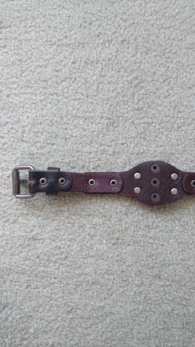 [ ultimate beautiful goods ]DIESEL bracele leather Brown 
