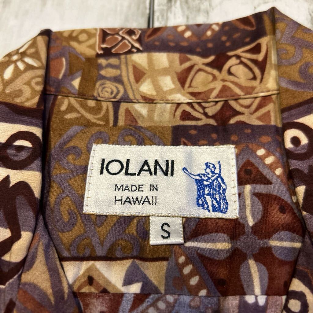 90s USA製 IOLANI イオラニ 総柄 柄合わせ HAWAII ハワイアン ビンテージ アロハシャツ_画像6