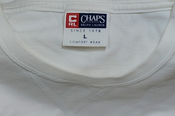 【90s 国内正規 日登美モデル】ビンテージ CHAPS RALPH LAUREN チャップス ラルフローレン Vガゼット ライン ポケット付き 半袖 Tシャツ L_画像5