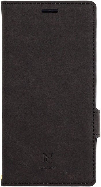 Natural design Xperia XZ2 手帳型 ケース (5.7インチ) ブラック 上質PUレザー Black XZ2-VS03 ハンドストラップ、カードポケット付_画像1