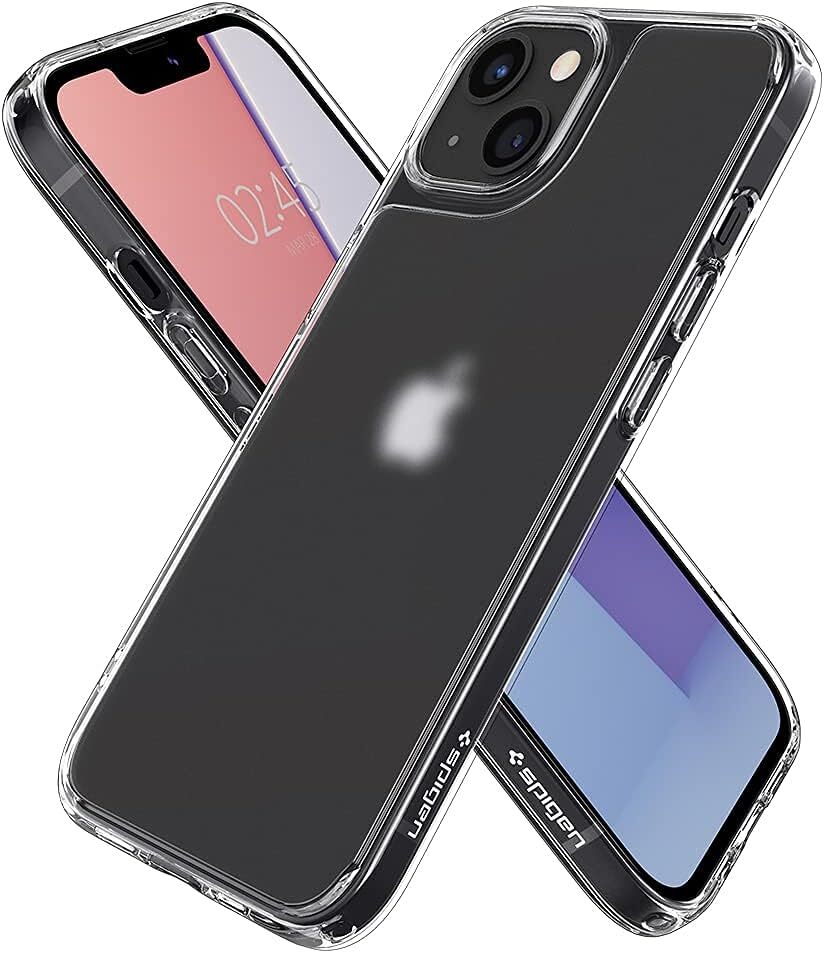 Spigen シュピゲン iPhone13 ケース マット・クリア 半透明 マット感 黄変なし 指紋防止 9H 背面強化ガラス 薄型 tpu 重さ31g