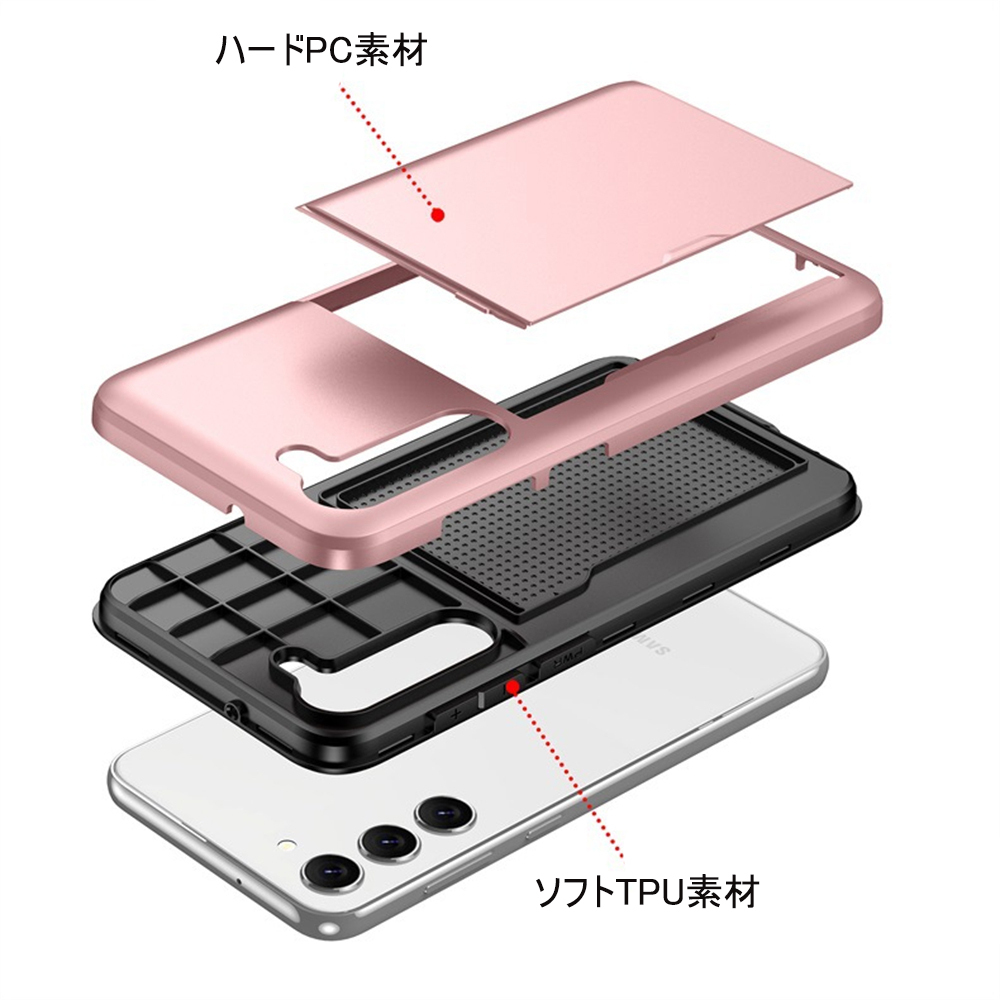 レッド Galaxy A55 5G ケース カード収納 一体型 ソフト保護ケース ギャラクシーエー Case おすすめ 軽量 持ちやすい DIY ハード TPU スマ_画像6