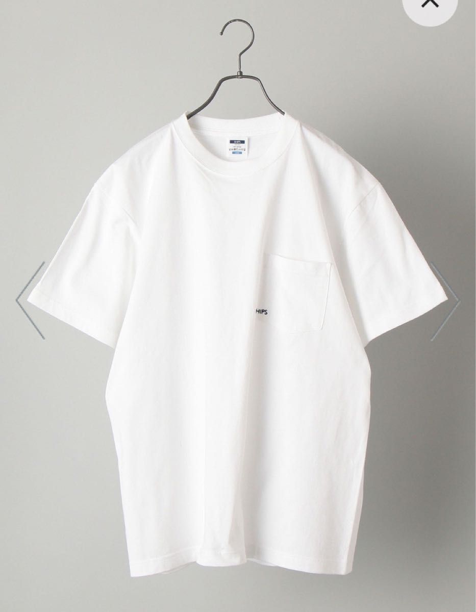 Tシャツ　SHIPS Mサイズ　マイクロサイズロゴ　ネイビー　未開封　半袖　胸ポケット付