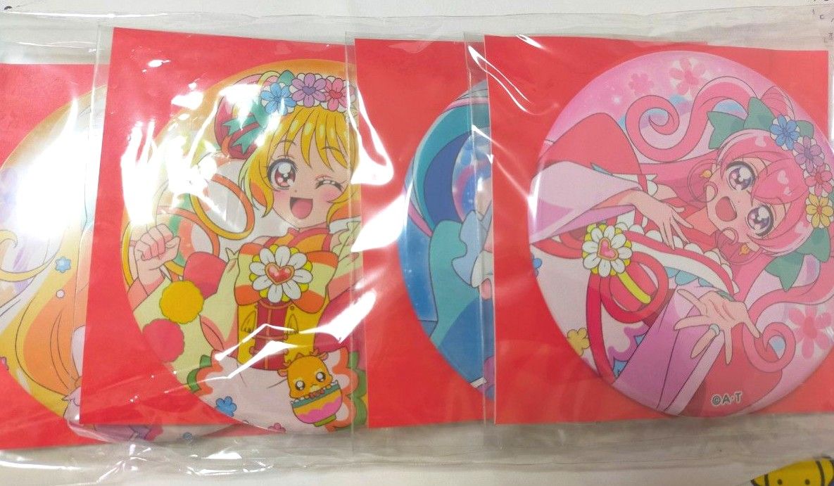 デリシャスパーティプリキュア　缶バッジ　正月　プリティ袋