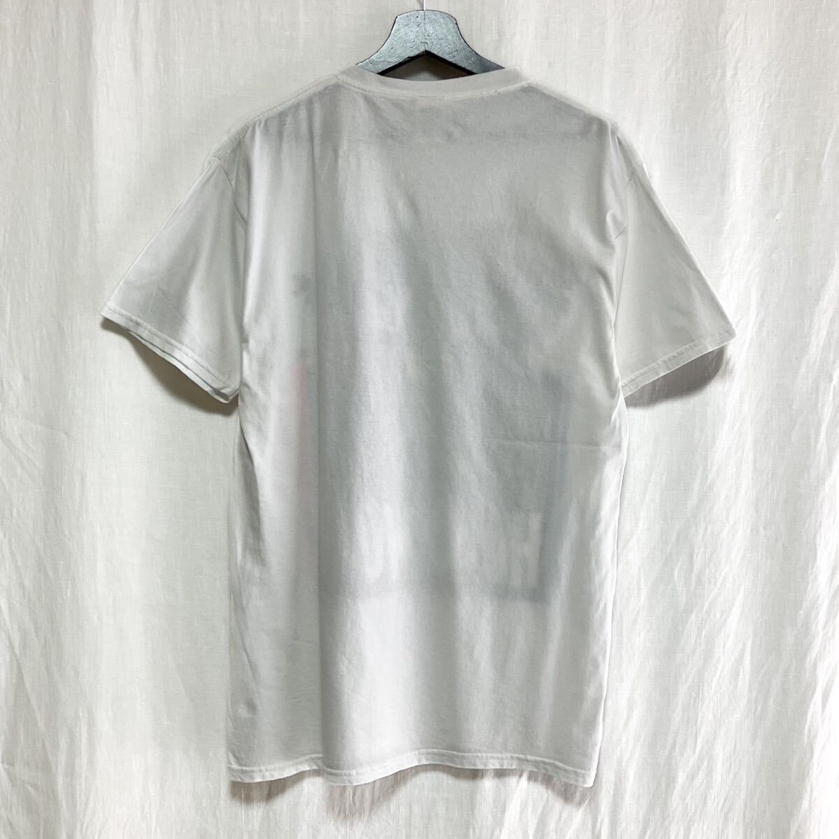 良品 90s 00s FRUIT OF THE LOOM 半袖 Tシャツ ラメプリント ヤシの木 ハリウッドシャツ フルーツオブザルーム 白 M_画像3