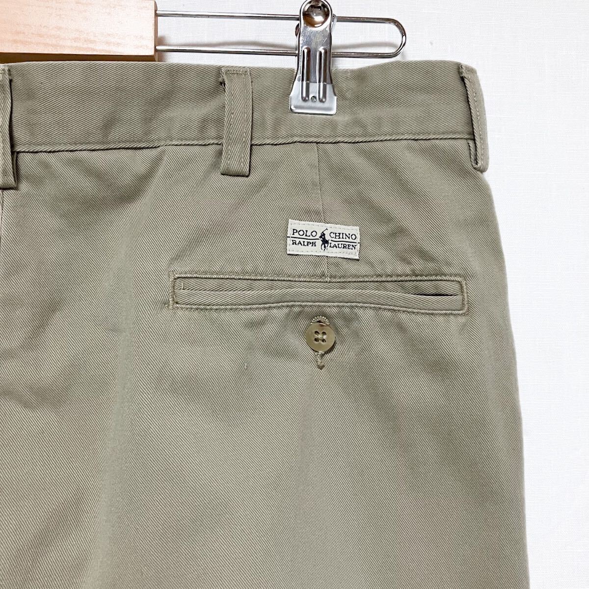 良品 Polo Ralph Lauren HAMMOND PANT チノパンツ チノパン 2タック 34×30 ラルフローレン ポロチノ ベージュ_画像5