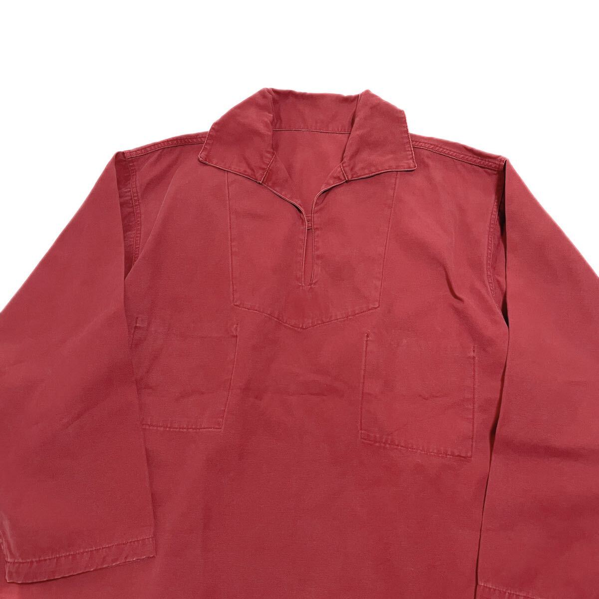 良品 フランス ヴィンテージ フィッシャーマン スモックジャケット 大きいサイズ シャツ フレンチワーク ワークジャケット_画像2