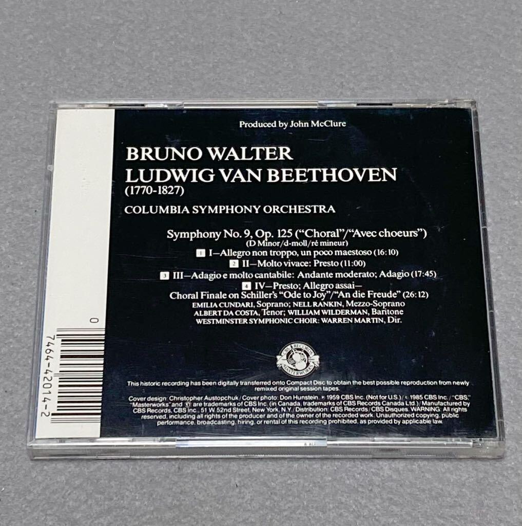 CD/ ベートーヴェン：交響曲第9番「合唱」/ ワルター&コロンビア響_画像2