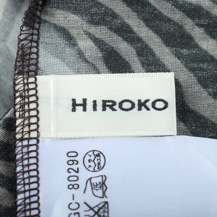 ヒロコ・コシノ カットソー シャツ トップス 半袖 シアー レディース 38サイズ ブラック HIROKO KOSHINO_画像3
