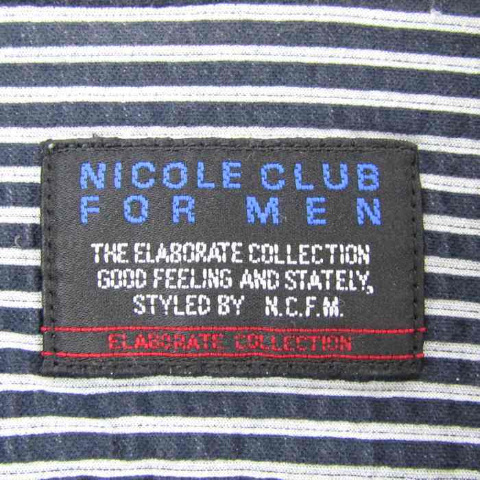 ニコル 長袖シャツ トップス カットソー 七分袖 メンズ 46サイズ ネイビー NICOLE_画像3