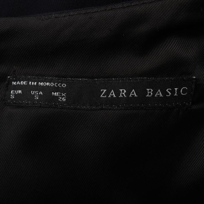 ザラベーシック ワンピース トップス 半袖 フレア レディース Sサイズ ネイビー ZARA BASIC_画像3
