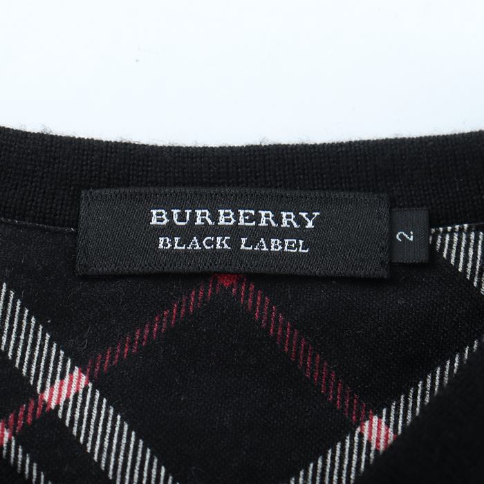 バーバリーブラックレーベル ニット トップス ウール メンズ 2サイズ ブラック BURBERRY BLACK LABEL_画像3