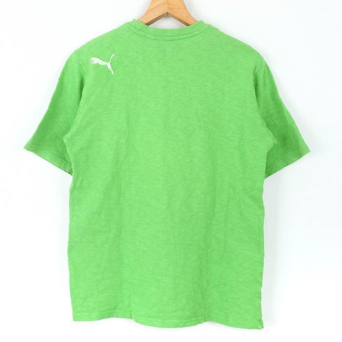 プーマ 半袖Ｔシャツ トップス ロゴT スポーツウエア コットン メンズ Lサイズ グリーン PUMA_画像2