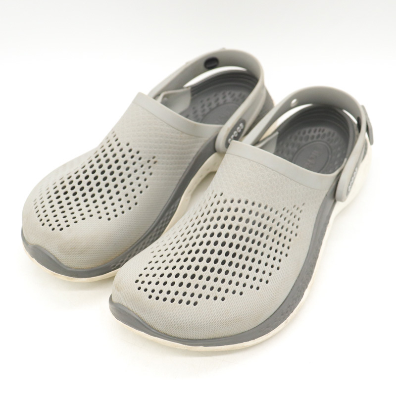 クロックス サンダル サボ コンフォート ブランド 靴 シューズ レディース W8サイズ グレー crocs_画像1