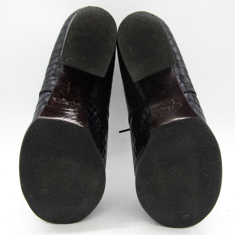 チエミハラ ドレスシューズ 本革 レザー ブランド 靴 スペイン製 レディース 37サイズ ネイビー CHIE MIHARA_画像6