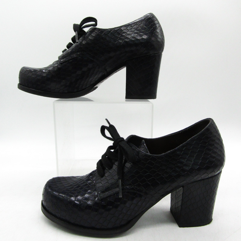 チエミハラ ドレスシューズ 本革 レザー ブランド 靴 スペイン製 レディース 37サイズ ネイビー CHIE MIHARA_画像8