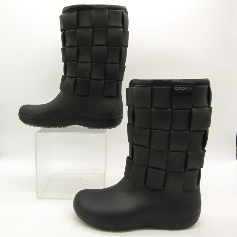 クロックス レインシューズ レインブーツ 長靴 ブランド 靴 黒 レディース W5サイズ ブラック crocs_画像8