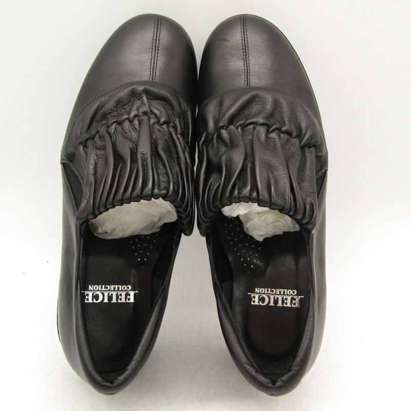 フェリーチェ コレクション スリッポン 幅広 3E 厚底 ブランド シューズ 靴 黒 レディース 22サイズ ブラック FELICE COLLECTION_画像7