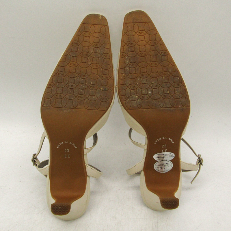 ピッティ フェミニン パンプス スクエアトゥ ブランド シューズ 靴 日本製 白 レディース 23サイズ オフホワイト Pitti FEMINE_画像6