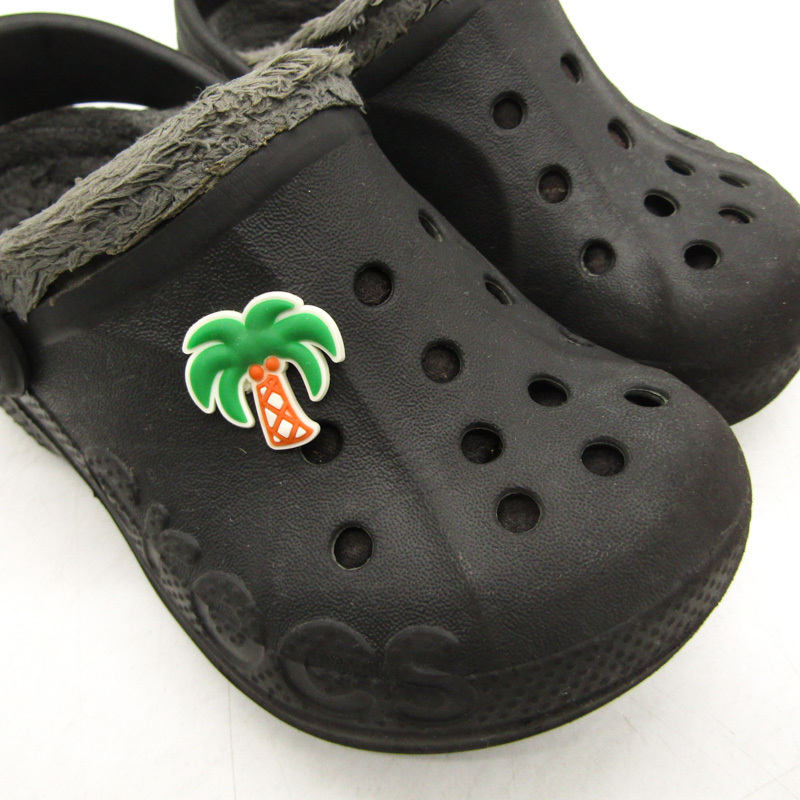 クロックス サンダル サボ ボア ブランド 靴 シューズ 黒 キッズ 男の子用 8サイズ ブラック crocs_画像2