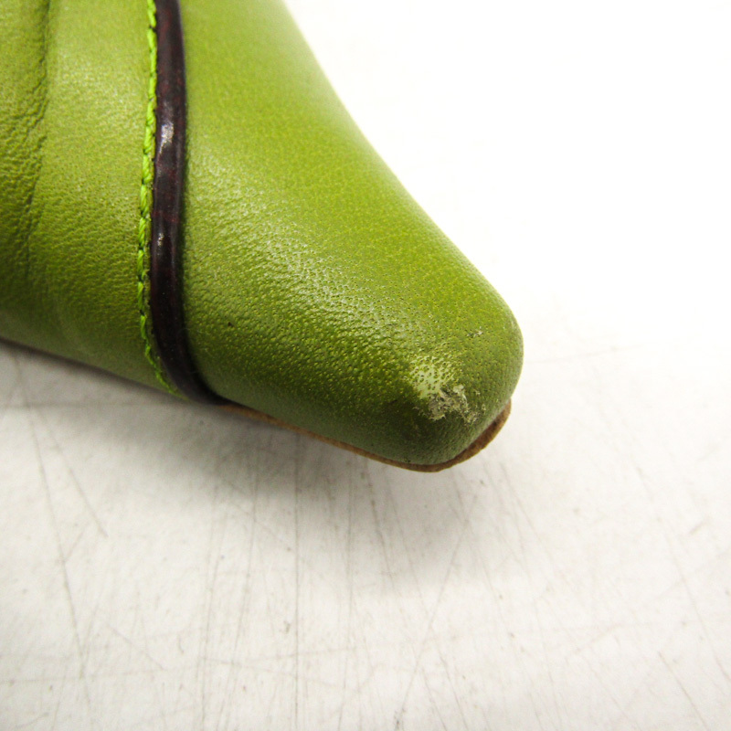 チアキカタギリ パンプス ポインテッドトゥ ブランド シューズ 靴 日本製 レディース 23サイズ グリーン CHIAKI KATAGIRI_画像2