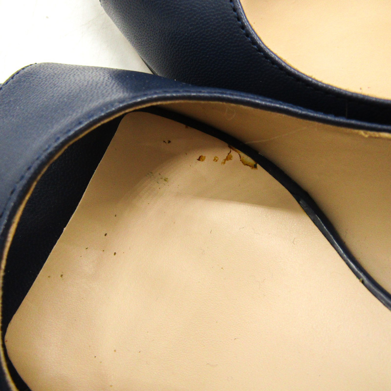 ナインウエスト パンプス オープントゥ ハイヒール 本革 レザー ブランド シューズ 靴 レディース 24サイズ ブルー NINE WEST_画像2