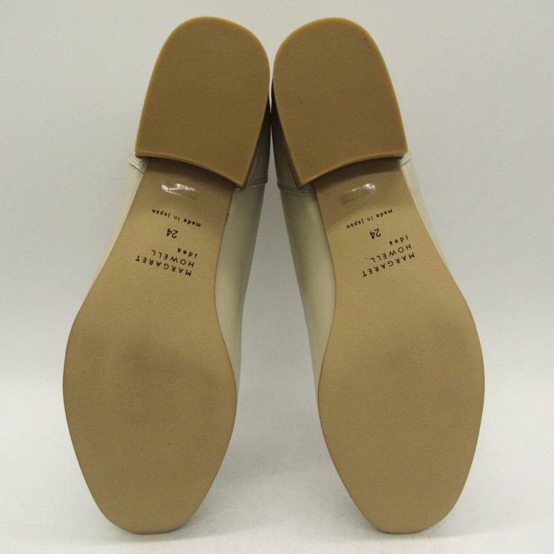 マーガレットハウエル ローファー 未使用 本革 レザー シューズ 靴 日本製 レディース 24サイズ ベージュ MARGARET HOWELL_画像6