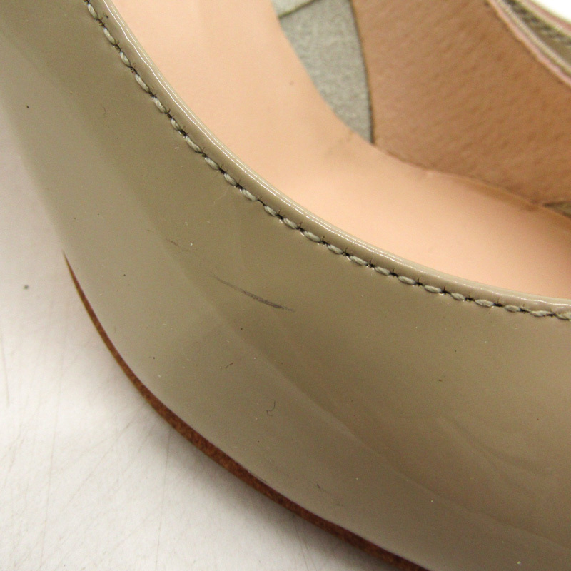 トラサルディ パンプス 本革 レザー ハイヒール ブランド シューズ 靴 日本製 レディース 23サイズ ベージュ TRUSSARDI_画像2