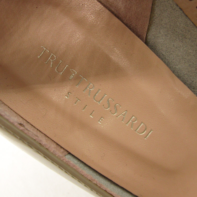 トラサルディ パンプス 本革 レザー ハイヒール ブランド シューズ 靴 日本製 レディース 23サイズ ベージュ TRUSSARDI_画像3
