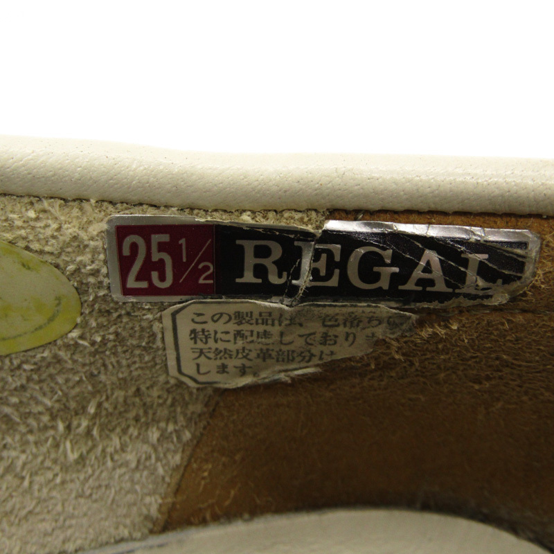 リーガル モカシン コンフォートシューズ 本革 レザー ブランド シューズ 靴 白 メンズ 25.5サイズ ホワイト REGAL_画像4